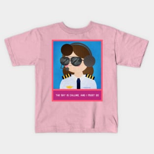 Women Pilot Kids T-Shirt